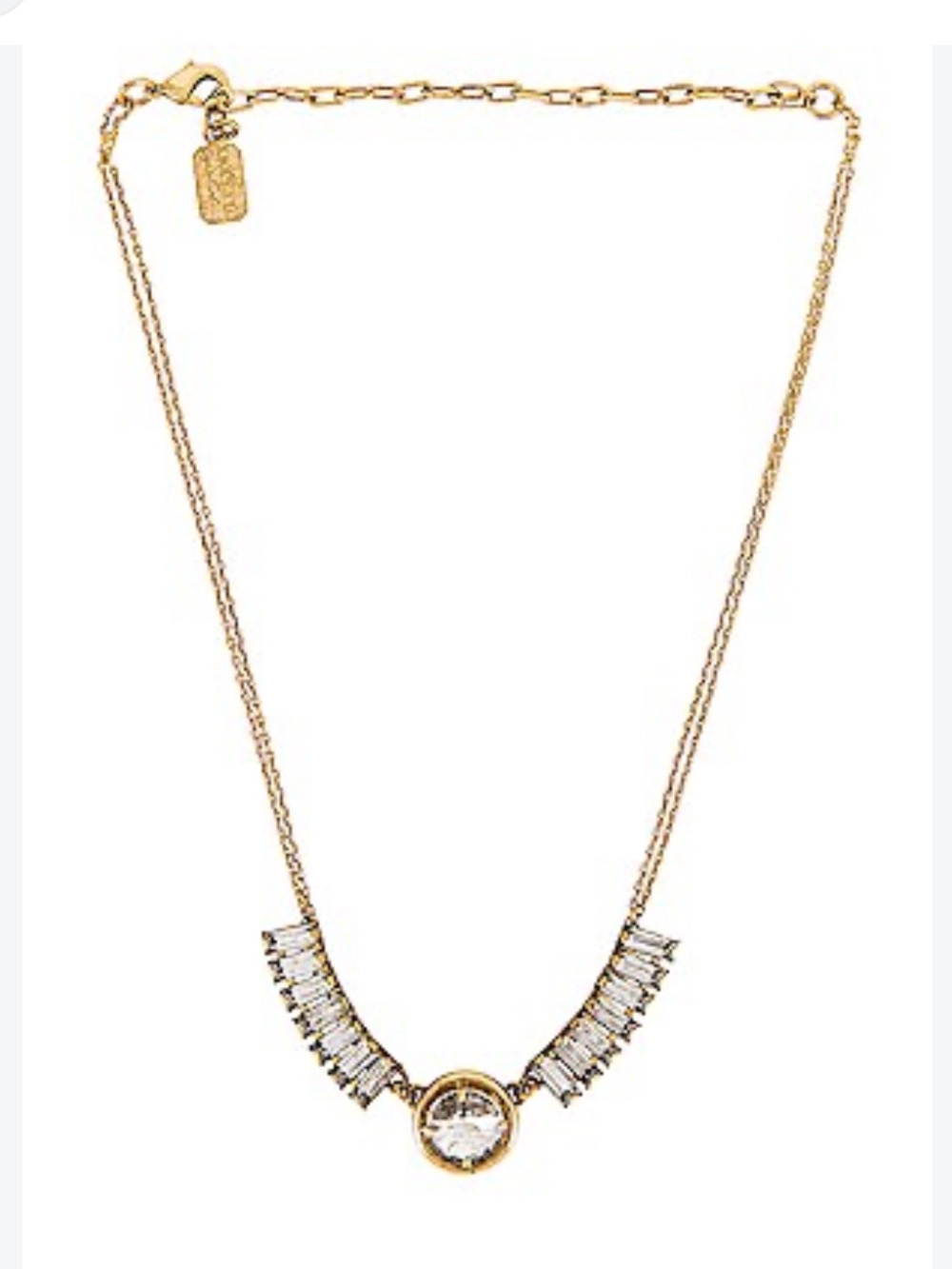 Lionette by Noa Sade Sean Necklace in Clear Gold Tone